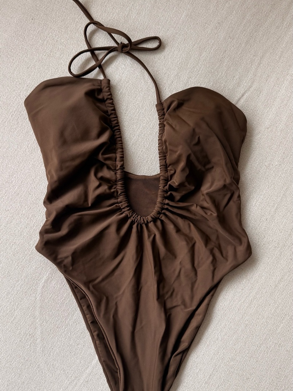 Brown One-Piece Swim Suit